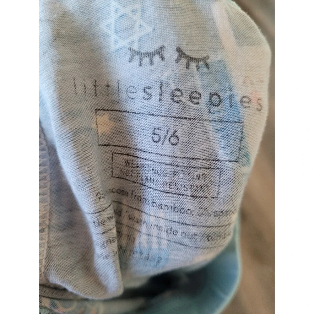 Little Sleepies Hanukkah Bamboo Pajama Pants Blue Dreidel Menorah Kids 5/6 #9
